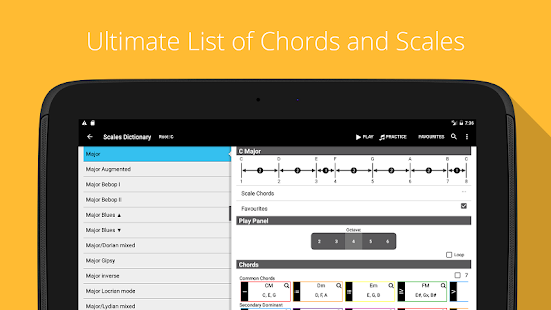 Piano Chord, Scale, Progressio Screenshot