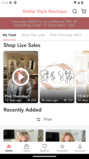 Android application Stellar Style Boutique screenshort