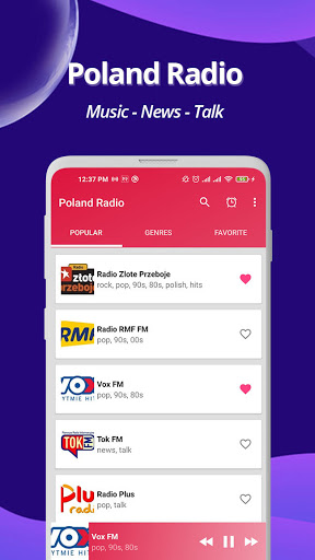 Android application Poland Radio - Online FM Radio screenshort