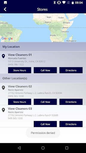 View Cleaners Screen 2