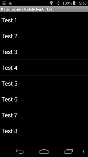 Android application Testy z katechizmu screenshort