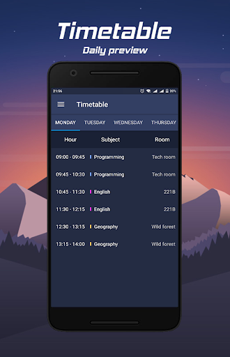 Android application Timetable screenshort
