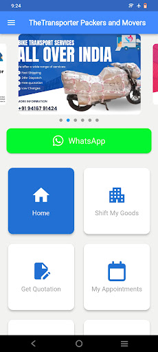 Android application TheTransporter Packers Movers screenshort
