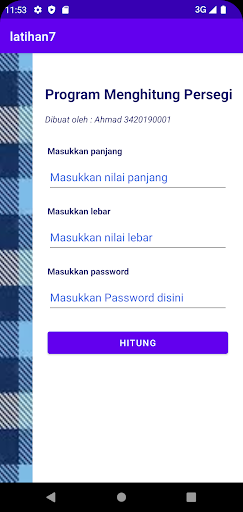 Android application Ahmad Latihan 7 screenshort