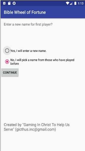 Android application BibleWheelOfFortune screenshort