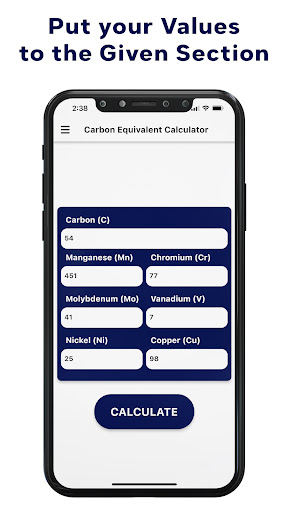 Carbon Equivalent Calculator Screen 2