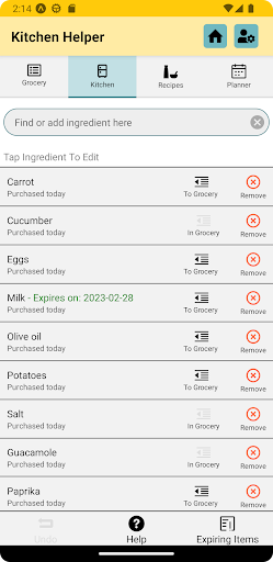 Kitchen Helper Screen 3