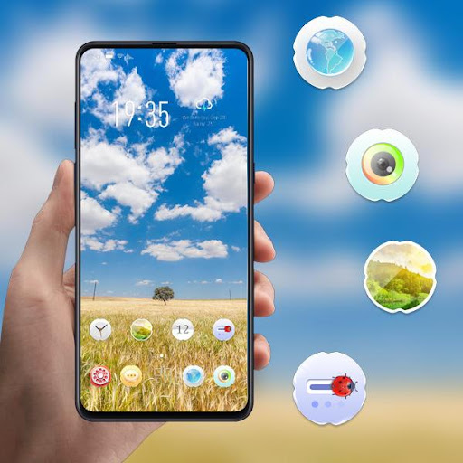 Nature blue sky wheat nature land theme