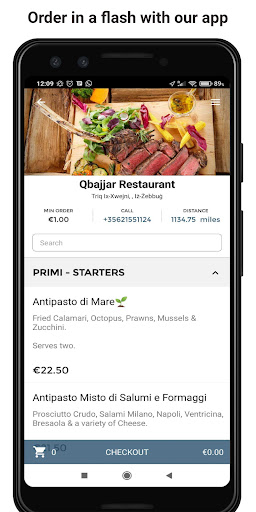 Android application Qbajjar Restaurant screenshort
