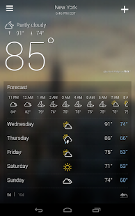 Yahoo Weather Schermata