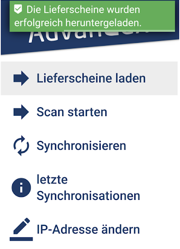 AdvanTex Delivery Scan Screen 3