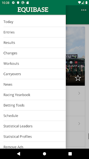 Android application Equibase screenshort