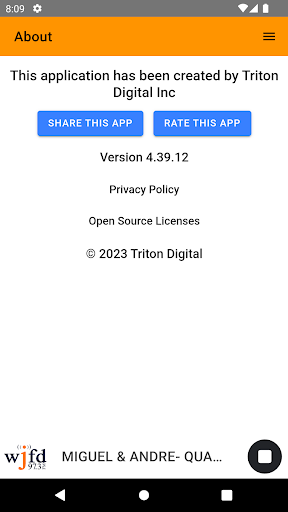 Android application WJFD Radio screenshort