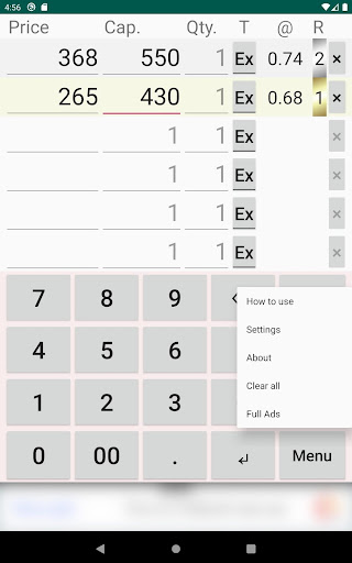 Unit price comp calc 6 Screen 3