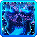 Blue Flaming Skull Keyboard icon
