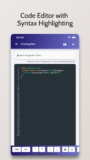 Screenshot of Java Compiler - Run .java Code