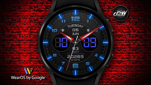 Android application PW89 Blue Neon Face screenshort