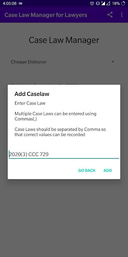 Case Law Manager for Lawyers Screen 3