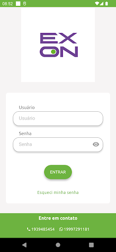 Android application Exon Connect screenshort