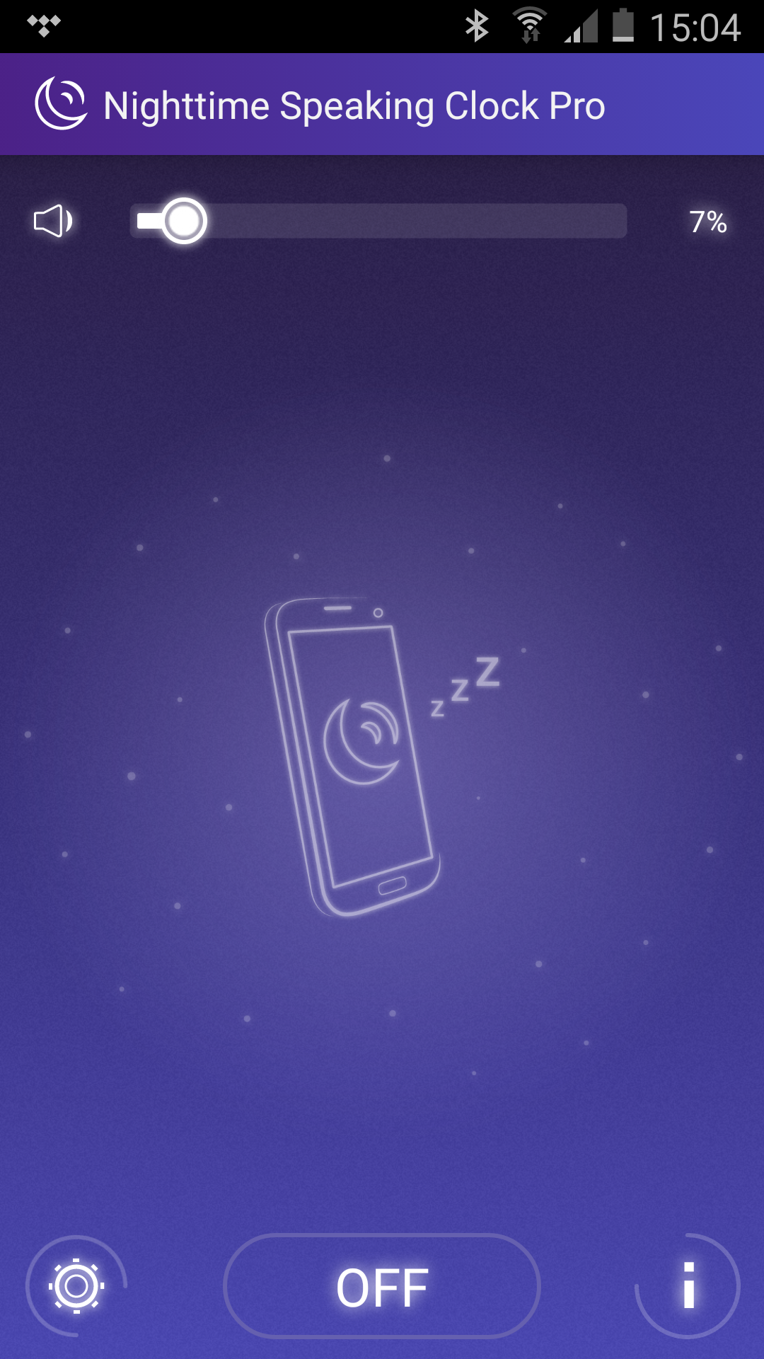 Android application Nighttime Speaking Clock PRO screenshort