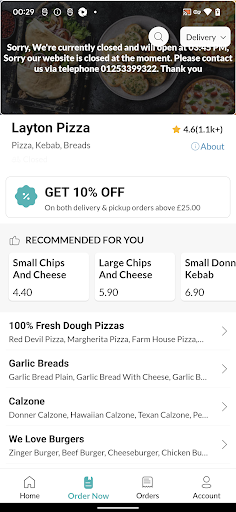 Layton Pizza Screen 3