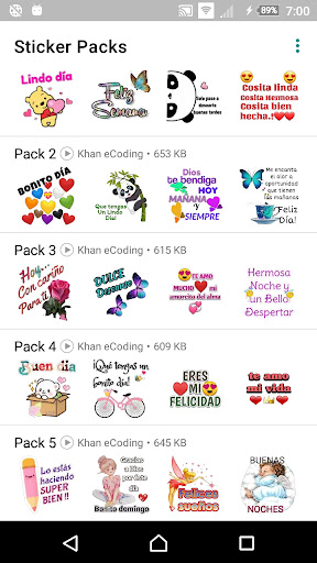 Android application Stickers de buenos días screenshort