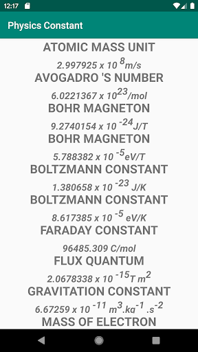 Physics Constants Screenshot 2 - AppWisp.com