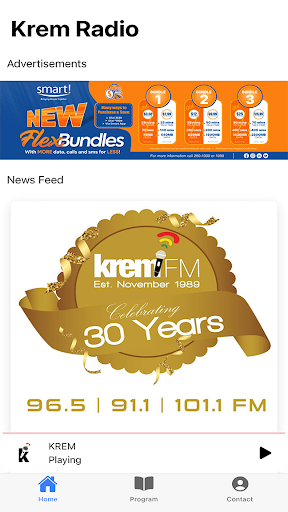 Android application Krem Radio Belize screenshort