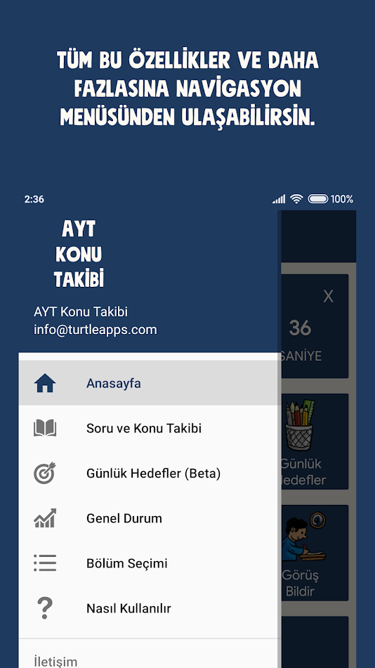 #8. AYT Konu Takibi ve Sayaç (Android) Göre: TurtleApps