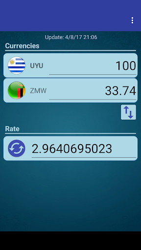 Android application UYU Peso x Zambian Kwacha screenshort