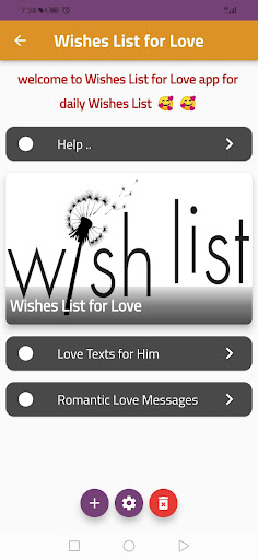Wishes List for Love