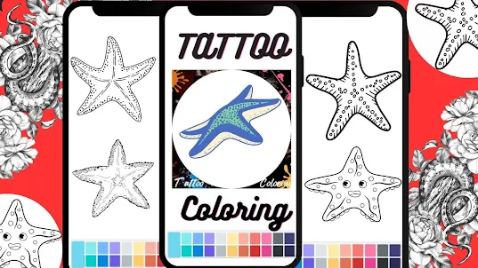 Tattoo Starfish Coloring Book