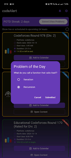 CODEALERTcoding contest alert