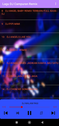 Lagu DJ campuran Remix Screen 3