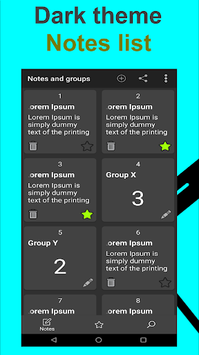 Notes creating and grouping Screen 2