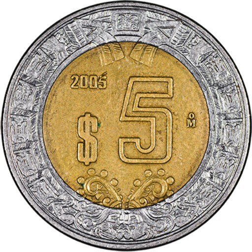 cinco pesos mexicanos