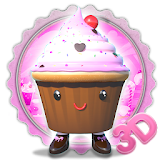 3D Kawaii Cup Cake Theme icon