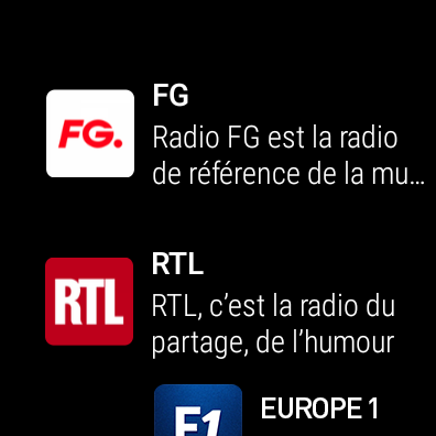 Android application Radioplayer WearOS : radio screenshort