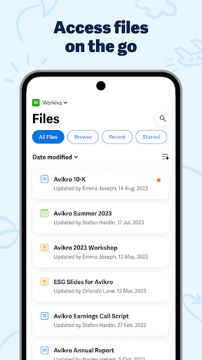 Android application Workiva screenshort