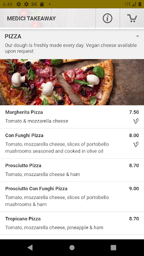 Medici TakeAway Screen 2