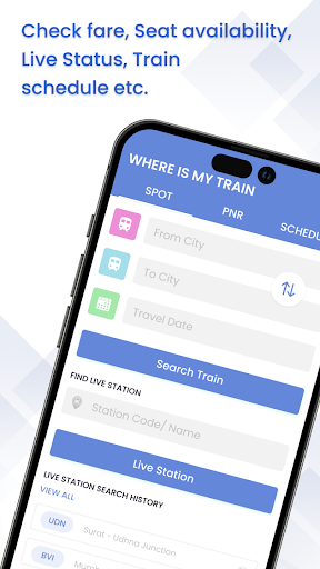 Android application Where is my Train screenshort