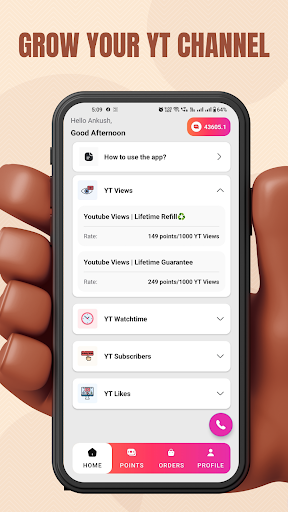 Android application Get Subscribers View Watchtime screenshort