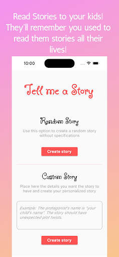 Android application Tell me a Story screenshort