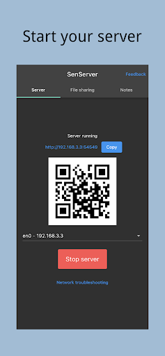 Android application SenServer screenshort