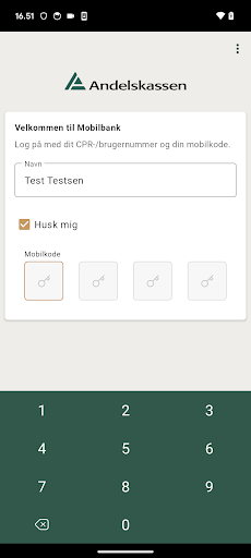 Android application Andelskassen screenshort