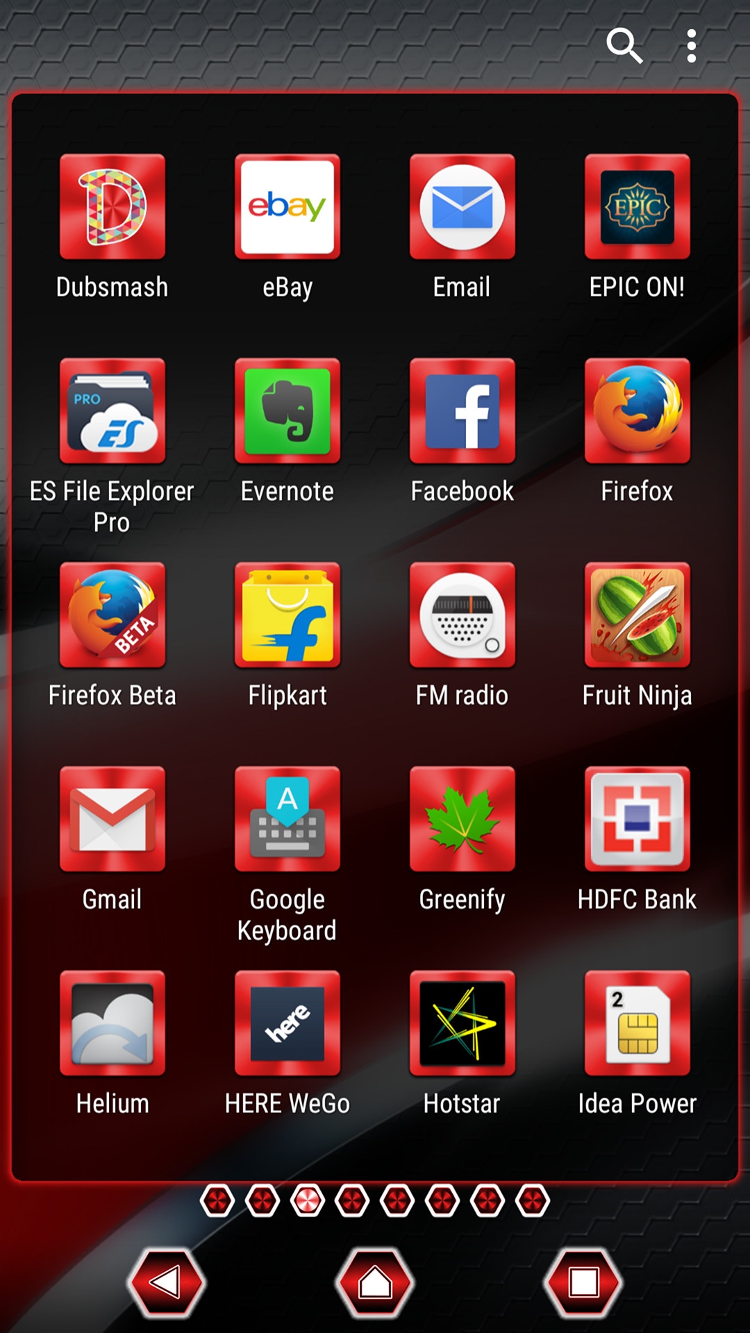 Android application Metallic Steel Red XZ Theme screenshort