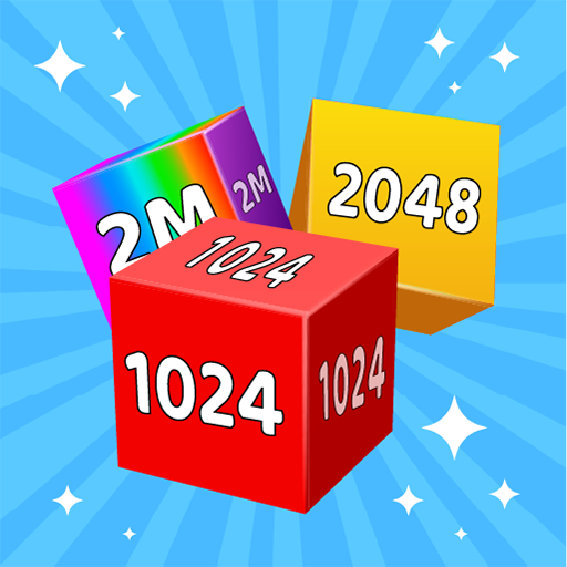 Mega cube 2048 3d merge game logo