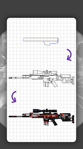 Screenshot 8 Cómo dibujar armas. Pieles android