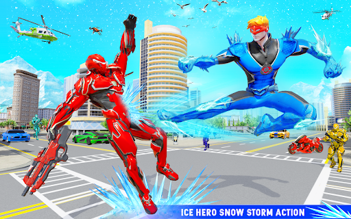 Flying Police Robot Snow Storm Hero: Crime City apkpoly screenshots 16