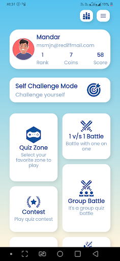 Android application ITI SMART QUIZ screenshort